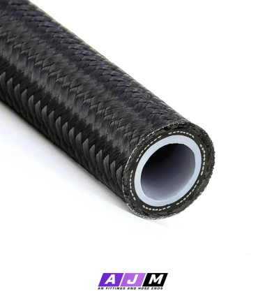 Teflon Hose with Black Stainless Steel Braiding